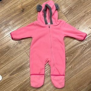 Fleece pink Bear suit 3-6 months